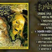 El texto musical INFECTIOUS AGONIZING PARASITISM de PATHOLOGIST también está presente en el álbum Grinding opus of forensic medical problems (1994)