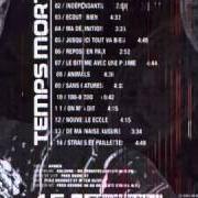 El texto musical SANS RATURES de BOOBA también está presente en el álbum Temps mort