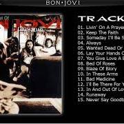 El texto musical I'LL BE THERE FOR YOU de BON JOVI también está presente en el álbum Cross road (1994)
