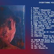El texto musical ONLY ONE de JAY PARK también está presente en el álbum Everything you wanted (2016)