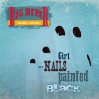 Girl with nails painted black