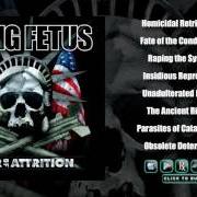 El texto musical PARASITES OF CATASTROPHE de DYING FETUS también está presente en el álbum War of attrition (2007)